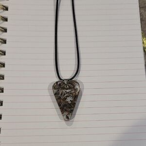 Black and Silver Triangular Pendant Necklace